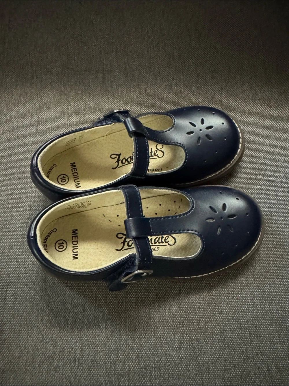 FootMates Toddler Girls US 10M Sherry Navy Leather Mary Jane Shoes